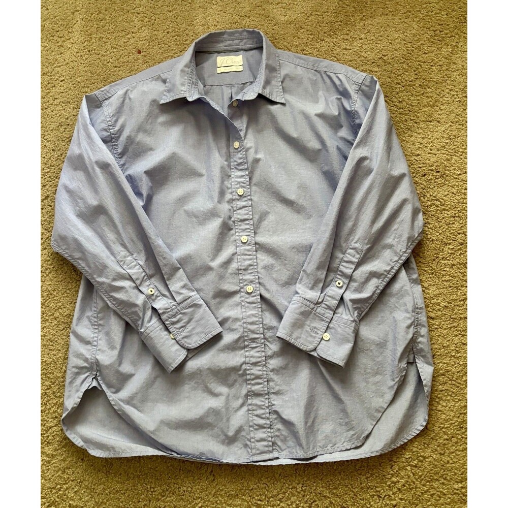 J. Crew Relaxed Fit Cotton Light Blue Shirt Women’s Size 12 Minimalist Classic